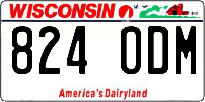WI license plate 824ODM