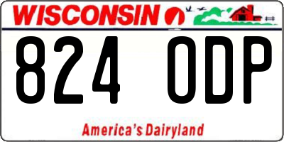 WI license plate 824ODP