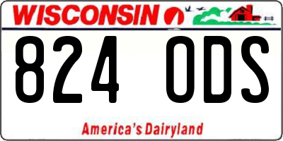 WI license plate 824ODS
