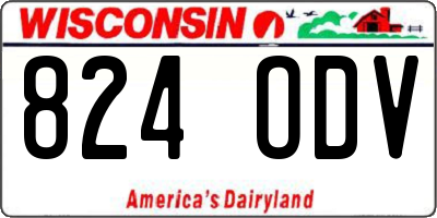 WI license plate 824ODV