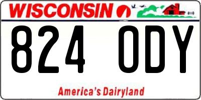 WI license plate 824ODY