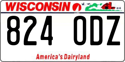 WI license plate 824ODZ