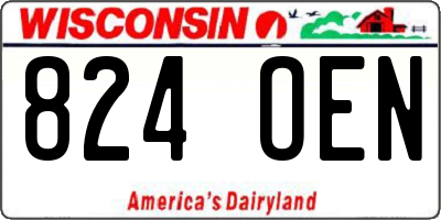WI license plate 824OEN