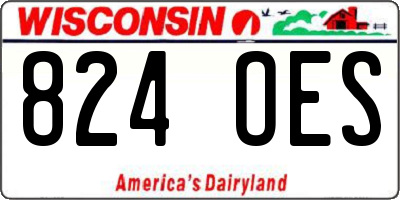 WI license plate 824OES
