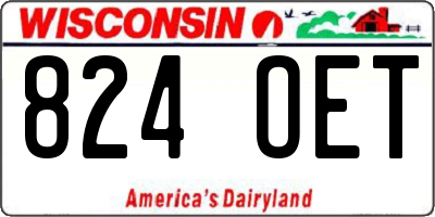 WI license plate 824OET