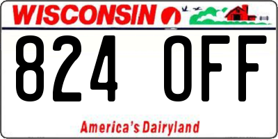 WI license plate 824OFF