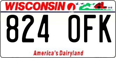 WI license plate 824OFK