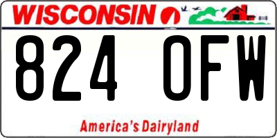 WI license plate 824OFW