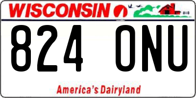 WI license plate 824ONU