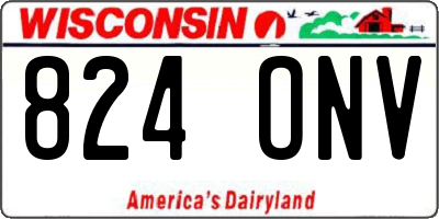 WI license plate 824ONV