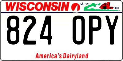WI license plate 824OPY