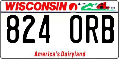 WI license plate 824ORB