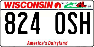 WI license plate 824OSH