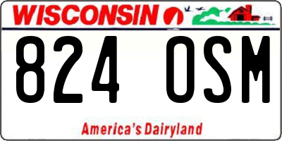 WI license plate 824OSM