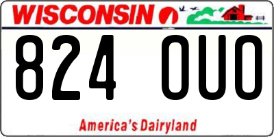 WI license plate 824OUO