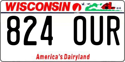 WI license plate 824OUR