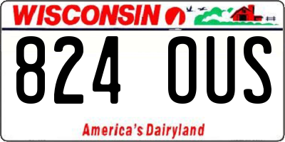 WI license plate 824OUS