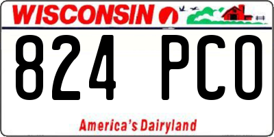 WI license plate 824PCO