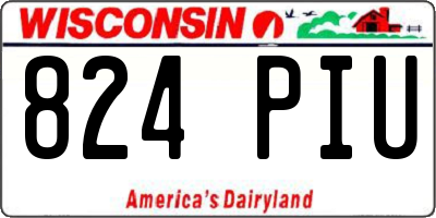 WI license plate 824PIU