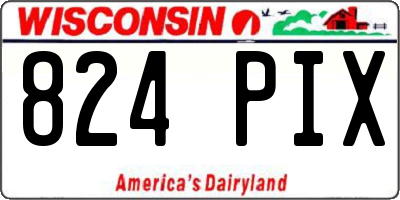 WI license plate 824PIX