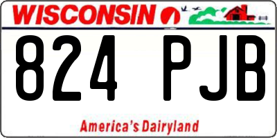 WI license plate 824PJB