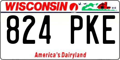 WI license plate 824PKE