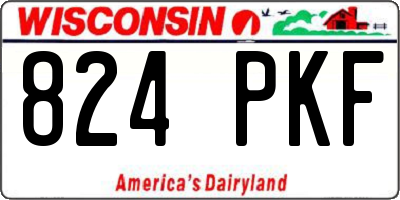 WI license plate 824PKF