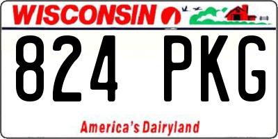 WI license plate 824PKG