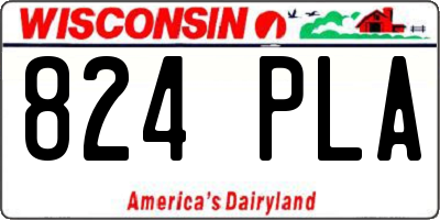 WI license plate 824PLA