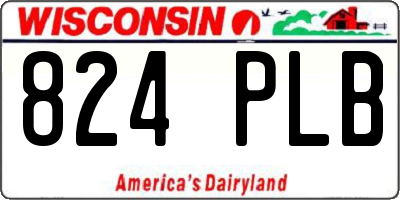 WI license plate 824PLB