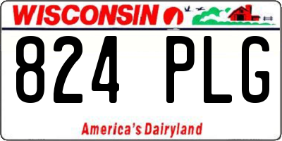 WI license plate 824PLG