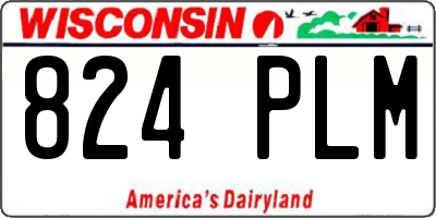 WI license plate 824PLM