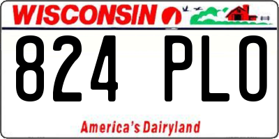WI license plate 824PLO