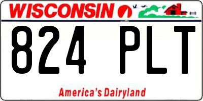 WI license plate 824PLT
