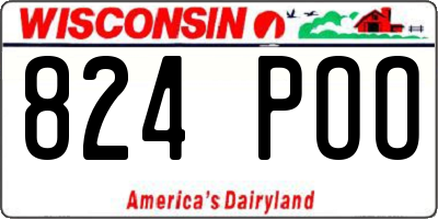 WI license plate 824POO