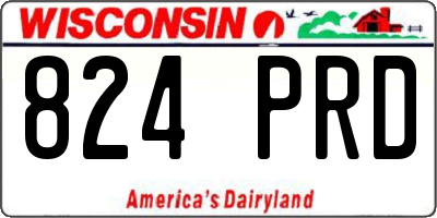 WI license plate 824PRD