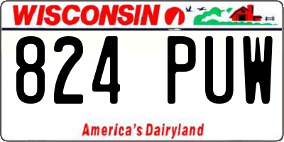 WI license plate 824PUW
