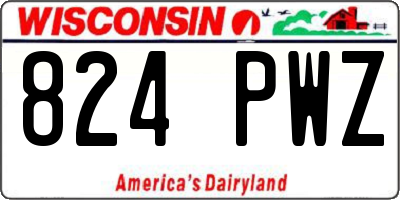 WI license plate 824PWZ