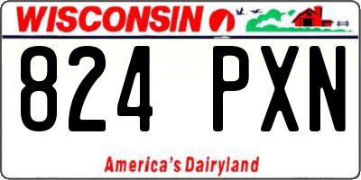 WI license plate 824PXN