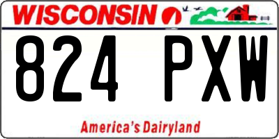 WI license plate 824PXW