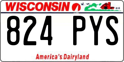 WI license plate 824PYS