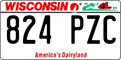 WI license plate 824PZC