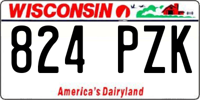 WI license plate 824PZK
