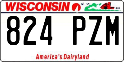 WI license plate 824PZM
