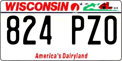 WI license plate 824PZO