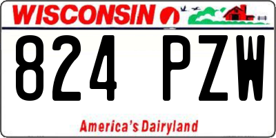 WI license plate 824PZW