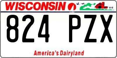 WI license plate 824PZX