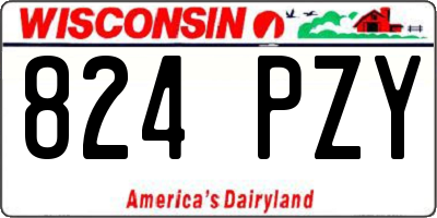 WI license plate 824PZY