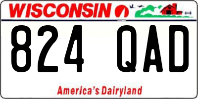 WI license plate 824QAD