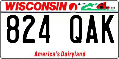 WI license plate 824QAK